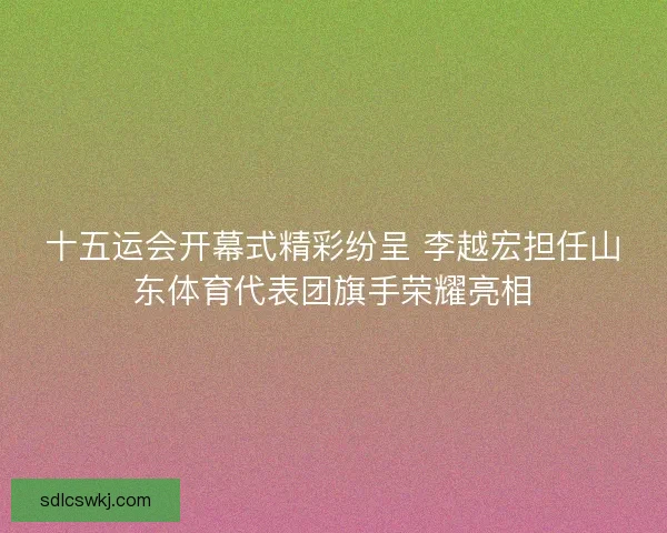 十五运会开幕式精彩纷呈 李越宏担任山东体育代表团旗手荣耀亮相